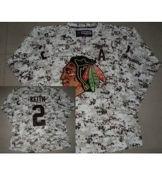 Chicago Blackhawks 2 Duncan Keith White Camo NHL Jerseys