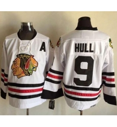 Chicago Blackhawks #9 Bobby Hull White CCM Throwback Stitched NHL Jersey