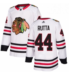 Mens Adidas Chicago Blackhawks 44 Jan Rutta Authentic White Away NHL Jersey 