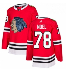 Mens Adidas Chicago Blackhawks 78 Nathan Noel Authentic Red Fashion Gold NHL Jersey 