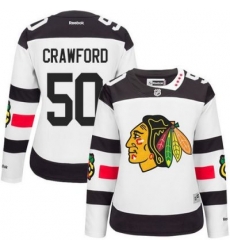 Blackhawks #50 Corey Crawford White 2016 Stadium Series Womens Stitched NHL Jersey