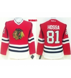 NHL Women chicago blackhawks #81 Marian Hossa red jerseys