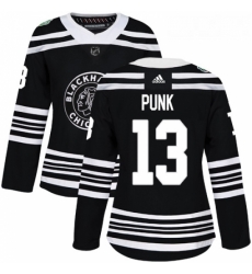 Womens Adidas Chicago Blackhawks 13 CM Punk Authentic Black 2019 Winter Classic NHL Jersey 