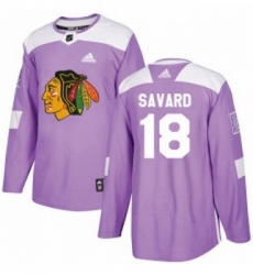 Youth Adidas Chicago Blackhawks 18 Denis Savard Authentic Purple Fights Cancer Practice NHL Jersey 