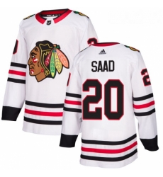 Youth Adidas Chicago Blackhawks 20 Brandon Saad Authentic White Away NHL Jersey 