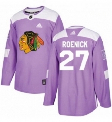 Youth Adidas Chicago Blackhawks 27 Jeremy Roenick Authentic Purple Fights Cancer Practice NHL Jersey 