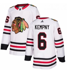 Youth Adidas Chicago Blackhawks 6 Michal Kempny Authentic White Away NHL Jersey 