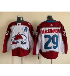 Men Colorado Avalanche 29 Nathan MacKinnon White Stitched Jersey