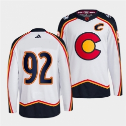 Women Colorado Avalanche 92 Gabriel Landeskog 2022 23 White Reverse Retro Stitched Jersey