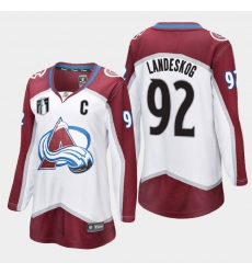 Women Colorado Avalanche #92 Gabriel Landeskog White Stitched Stanley Cup NHL Jersey