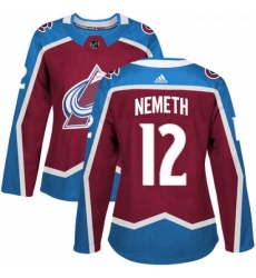 Womens Adidas Colorado Avalanche 12 Patrik Nemeth Premier Burgundy Red Home NHL Jersey 