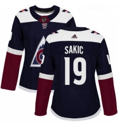 Womens Adidas Colorado Avalanche 19 Joe Sakic Premier Navy Blue Alternate NHL Jersey 