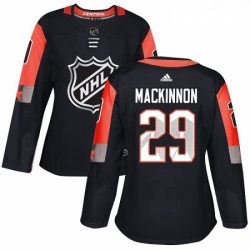 Womens Adidas Colorado Avalanche 29 Nathan MacKinnon Authentic Black 2018 All Star Central Division NHL Jersey 