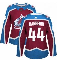 Womens Adidas Colorado Avalanche 44 Mark Barberio Authentic Burgundy Red Home NHL Jersey 