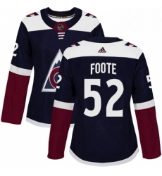 Womens Adidas Colorado Avalanche 52 Adam Foote Authentic Navy Blue Alternate NHL Jersey 