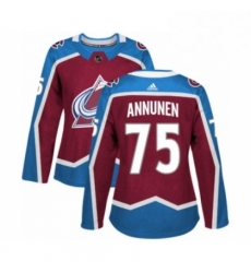 Womens Adidas Colorado Avalanche 75 Justus Annunen Premier Burgundy Red Home NHL Jersey 