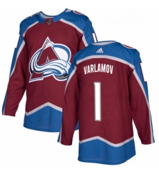 Youth Adidas Colorado Avalanche 1 Semyon Varlamov Premier Burgundy Red Home NHL Jersey 