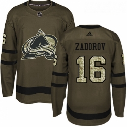 Youth Adidas Colorado Avalanche 16 Nikita Zadorov Premier Green Salute to Service NHL Jersey 