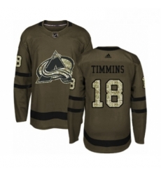 Youth Adidas Colorado Avalanche 18 Conor Timmins Premier Green Salute to Service NHL Jersey 