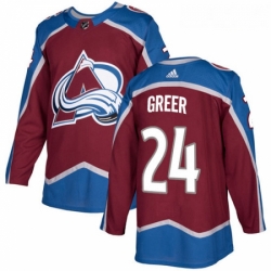 Youth Adidas Colorado Avalanche 24 AJ Greer Authentic Burgundy Red Home NHL Jersey 