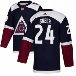 Youth Adidas Colorado Avalanche 24 AJ Greer Authentic Navy Blue Alternate NHL Jersey 