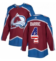 Youth Adidas Colorado Avalanche 4 Tyson Barrie Authentic Burgundy Red USA Flag Fashion NHL Jersey 