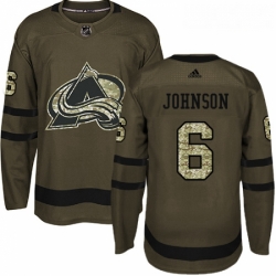 Youth Adidas Colorado Avalanche 6 Erik Johnson Premier Green Salute to Service NHL Jersey 