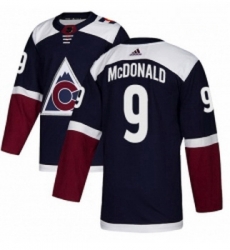 Youth Adidas Colorado Avalanche 9 Lanny McDonald Authentic Navy Blue Alternate NHL Jersey 