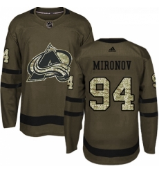 Youth Adidas Colorado Avalanche 94 Andrei Mironov Premier Green Salute to Service NHL Jersey 