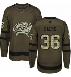 Mens Adidas Columbus Blue Jackets 36 Zac Dalpe Premier Green Salute to Service NHL Jersey 