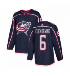 Mens Adidas Columbus Blue Jackets 6 Adam Clendening Premier Navy Blue Home NHL Jersey 