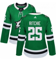 Womens Adidas Dallas Stars 25 Brett Ritchie Authentic Green Home NHL Jersey 