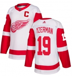 Men Detroit Red Wings 19 Steve Yzerman White Stitched Jersey