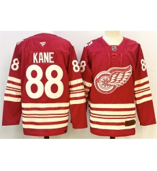 Men Detroit Red Wings 88 Patrick Kane Red 2025 26 Centennial Premium Stitched Hockey Jersey