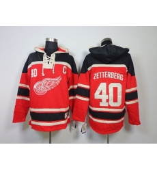 NHL Jerseys Detroit Red Wings #40 zetterberg red[pullover hooded sweatshirt patch C]