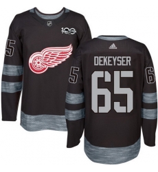 Red Wings #65 Danny DeKeyser Black 1917 2017 100th Anniversary Stitched NHL Jersey