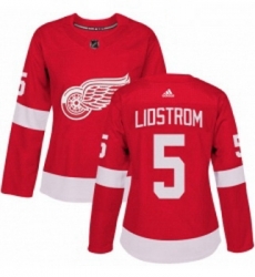 Womens Adidas Detroit Red Wings 5 Nicklas Lidstrom Premier Red Home NHL Jersey 