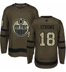 Mens Adidas Edmonton Oilers 18 Ryan Strome Authentic Green Salute to Service NHL Jersey 