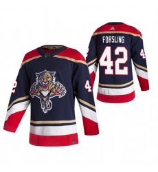 Men Florida Panthers 42 Gustav Forsling Navy Stitched Jersey