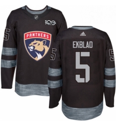 Mens Adidas Florida Panthers 5 Aaron Ekblad Authentic Black 1917 2017 100th Anniversary NHL Jersey 