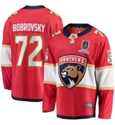 mens fanatics sergei bobrovsky red florida panthers breakaway player jersey 2025 stanley cup champions