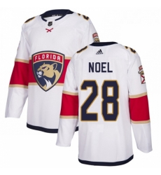 Youth Adidas Florida Panthers 28 Serron Noel Authentic White Away NHL Jersey 