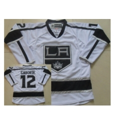 Los Angeles Kings 12 Marian Gaborik White NHL Jerseys