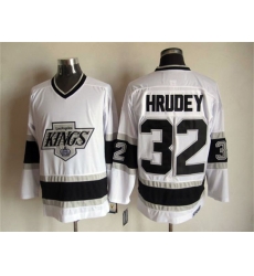 Men Adidas Los Angeles Kings 32 Kelly Hrudey Authentic White Home NHL Jersey