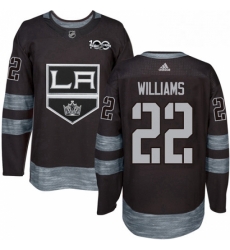 Mens Adidas Los Angeles Kings 22 Tiger Williams Premier Black 1917 2017 100th Anniversary NHL Jersey 