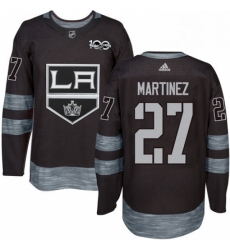 Mens Adidas Los Angeles Kings 27 Alec Martinez Premier Black 1917 2017 100th Anniversary NHL Jersey 