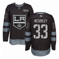 Mens Adidas Los Angeles Kings 33 Marty Mcsorley Authentic Black 1917 2017 100th Anniversary NHL Jersey 