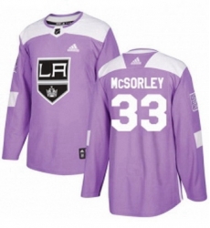 Mens Adidas Los Angeles Kings 33 Marty Mcsorley Authentic Purple Fights Cancer Practice NHL Jersey 