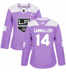 Womens Adidas Los Angeles Kings 14 Mike Cammalleri Authentic Purple Fights Cancer Practice NHL Jersey 