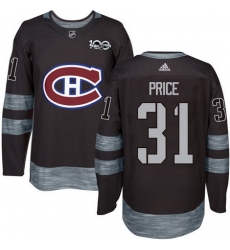 Canadiens #31 Carey Price Black 1917 2017 100th Anniversary Stitched NHL Jersey